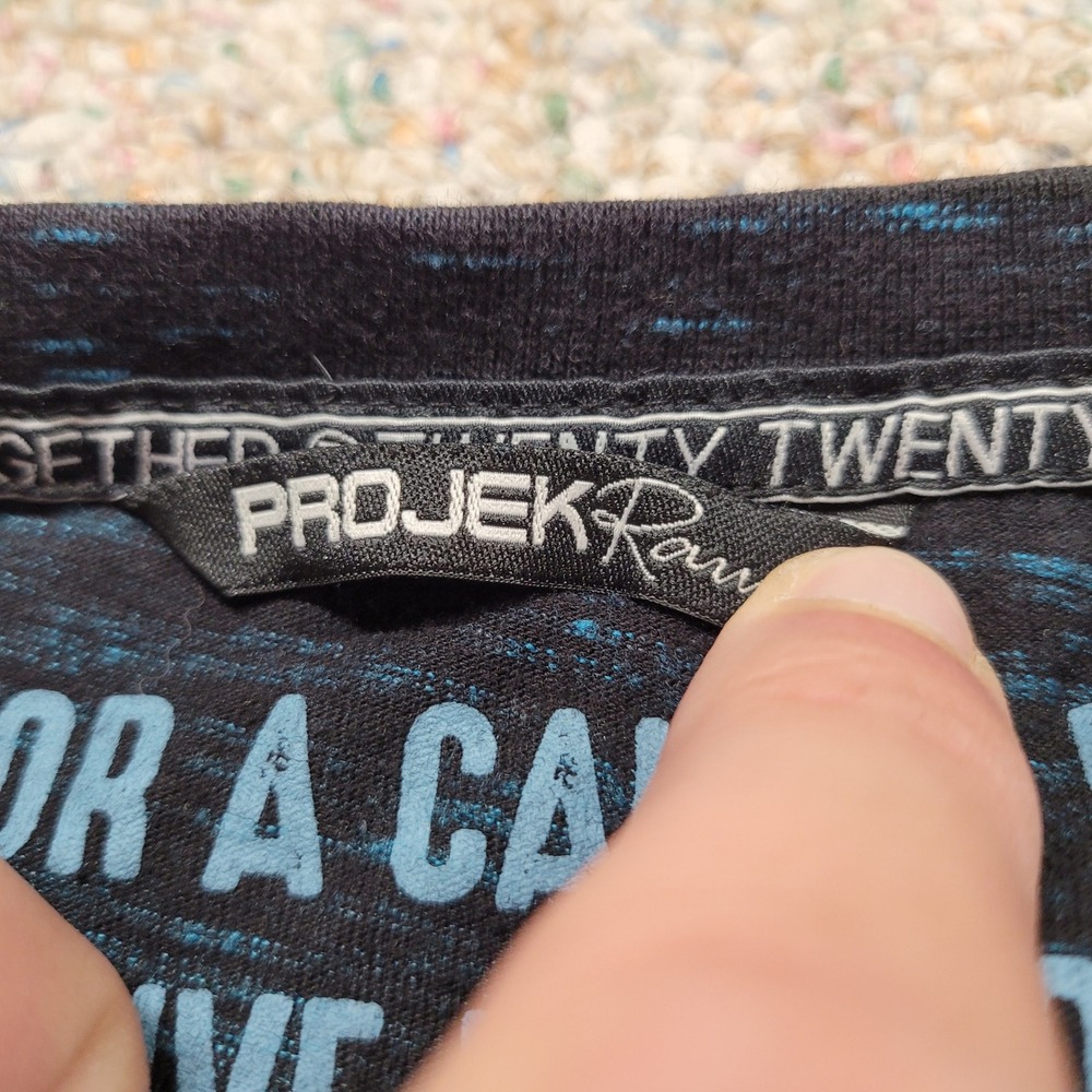 Projek Raw Shirt Mens Large Black Blue Space Dye Exploration Series Logo Graphic - Picture 2 of 15
